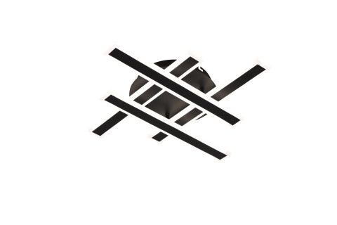 Lustra LED cu Telecomanda LT755/4BK, 80W, 46x5.5x7.5, Lumina Rece/Calda/Neutra, Dimabila, Negru, Fier, Plexiglas [1]