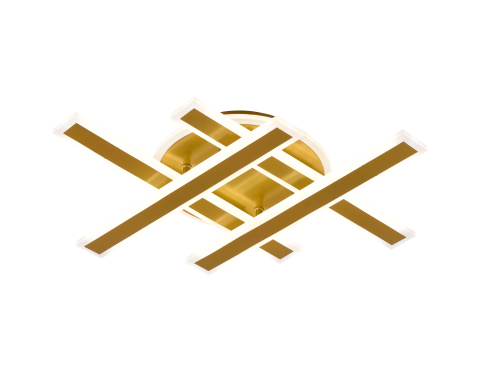 Lampi, Aplice si Corpuri de iluminat Smart - Lustra LED cu Telecomanda LT755/4GD, 79W, 46x5.5x7.5, IP20, Lumina Rece/Calda/Neutra, Dimabila, Auriu, Fier, Plexiglas