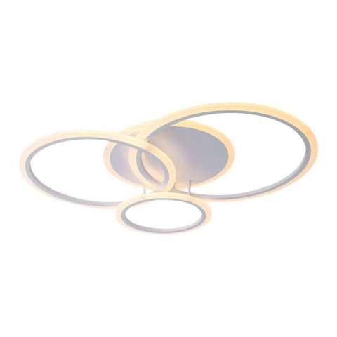 Lustra LED cu telecomanda LUCY 69.7W, 4 Cercuri, lumina Rece/Calda/Neutra, Dimabila, Alb [2]