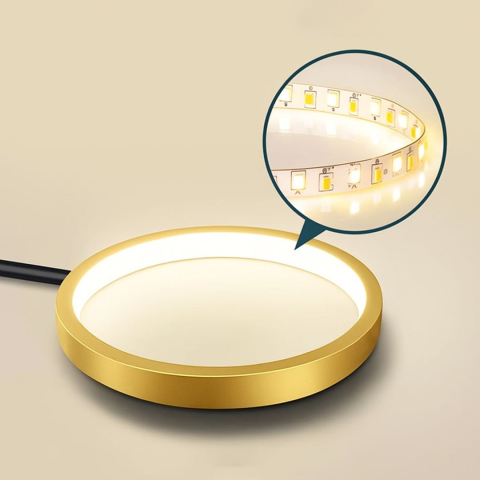 Lustra LED cu Telecomanda MARIA, 6 Elemente, 31W, Lumina Calda/Rece/Neutra 3000K/4000K/6000K, Dimabila, Auriu si Negru, Metal [3]