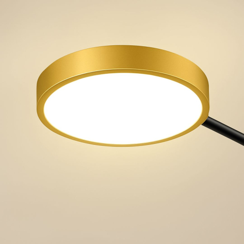 Lustra LED cu Telecomanda MARIA, 6 Elemente, 31W, Lumina Calda/Rece/Neutra 3000K/4000K/6000K, Dimabila, Auriu si Negru, Metal [1]