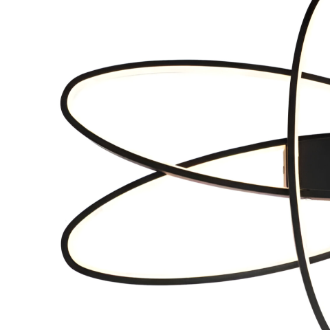 Lustra LED cu telecomanda ORBITA 74W, 3 Elemente, Ovala, lumina Rece/Calda/Neutra, Dimabila, Negru [1]