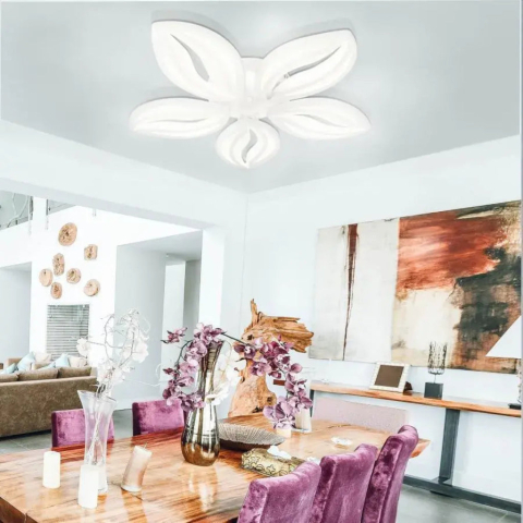 Lustra LED cu telecomanda ORCHID 66W, 5 Petale, lumina Rece/Calda/Neutra, Dimabila, Alb [3]