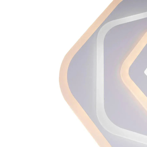 Lustra LED cu Telecomanda PENTAGON 59W, 40cm, Lumina Rece/Calda/Neutra 3000K/4000K/6000K, Alb, Metal si Acril [1]