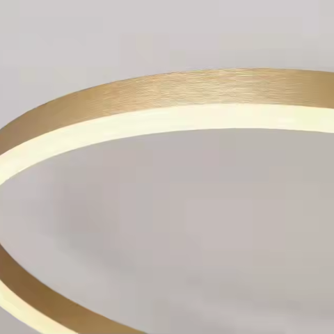 Lustra LED cu telecomanda RIGA LILITH 68W, 3 Cercuri, lumina Rece/Calda/Neutra, Dimabila, Auriu Lucios [3]