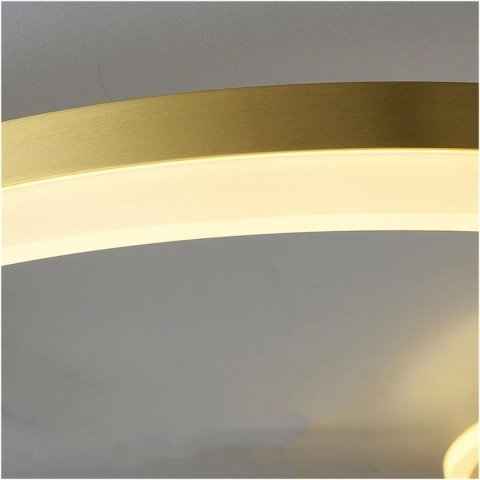Lustra LED cu Telecomanda RINOVA, 4 cercuri, 112W, Lumina Calda/Rece/Neutra, Dimabila, Auriu [3]