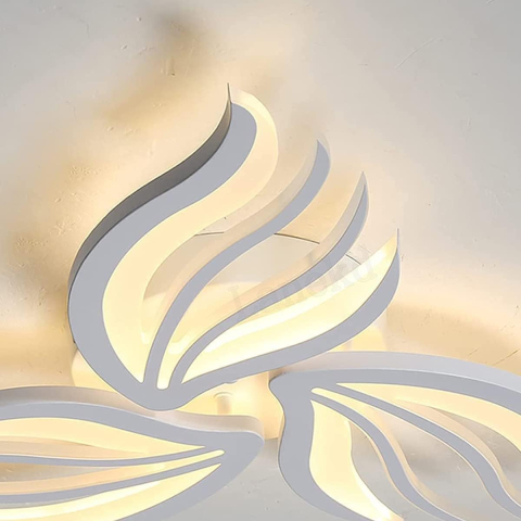 Lustra LED cu telecomanda SAKURA 37W, 3 Petale, lumina Rece/Calda/Neutra, Dimabila, Alb [1]