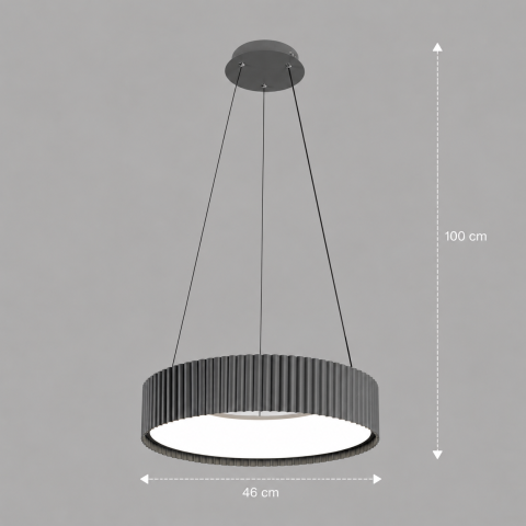 Lustra LED cu telecomanda SCHECTE, 3000K/4000K/6000K, 70W, Metal si Plastic, Gri [3]