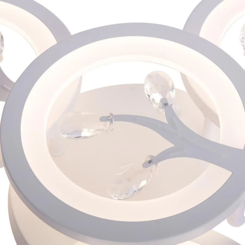 Lustra LED cu telecomanda si cristal DAISY 53W, 4 Elemente, lumina Rece/Calda/Neutra, Dimabila, Alb [1]