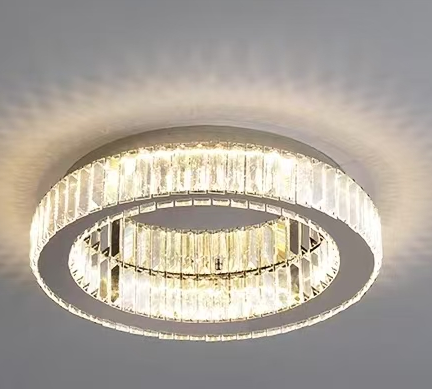 Lustra LED cu telecomanda si cristal VERTUS 18W, 30cm, Cerc, lumina Rece/Calda/Neutra, Dimabila, Crom [3]