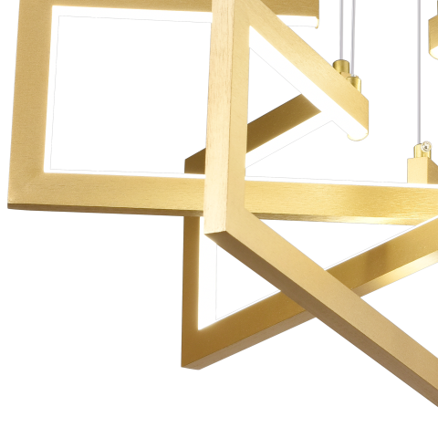 Lustra LED cu telecomanda ,Suspendata 71W, 3 Elemente, lumina Rece/Calda/Neutra, Dimabila, Inaltime Reglabila, Auriu [3]