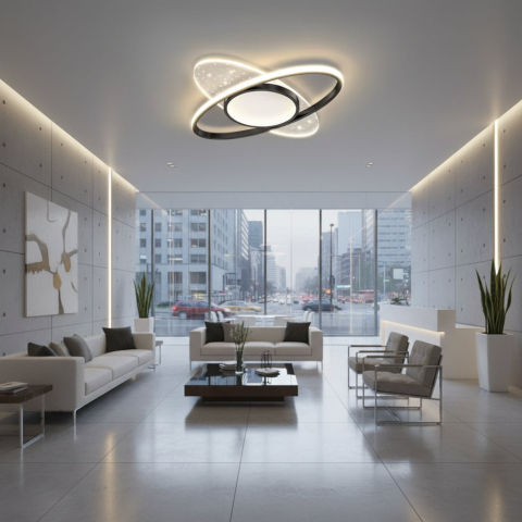 Lustre LED Moderne - Lustra LED cu telecomanda VARIO 69W, Oval , lumina Rece/Calda/Neutra, Dimabila, Negru