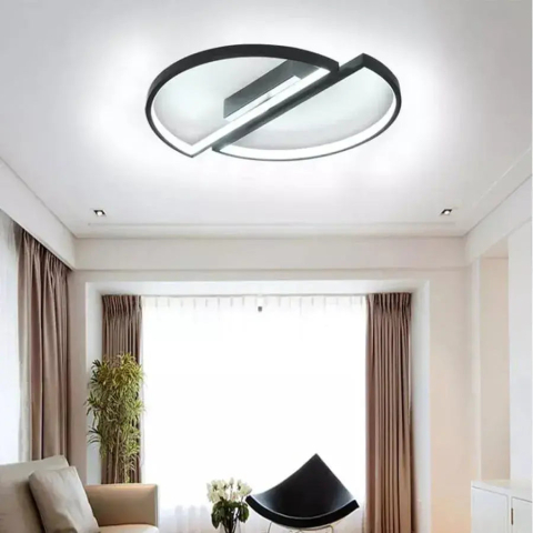 Lustre LED Moderne - Lustra LED cu telecomanda VECTOR ARCUS 52W, 2 Elemente, lumina Rece/Calda/Neutra, Dimabila, Negru