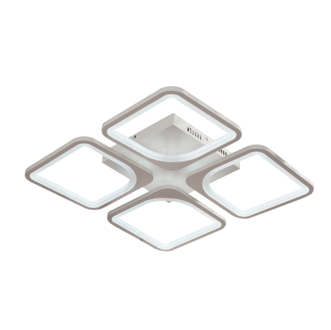 Lustra LED cu telecomanda ZOE 53W, 4 Patrate, lumina Rece/Calda/Neutra, Dimabila, Alb [3]