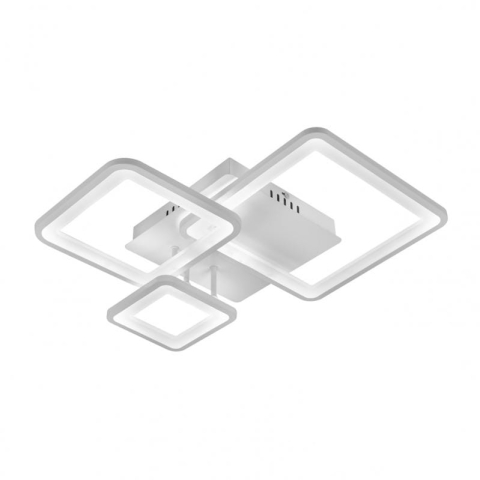 Lustra LED cu telecomanda ZOE, 60W, 3 Patrate, lumina Rece/Calda/Neutra, Dimabila, Alb [1]
