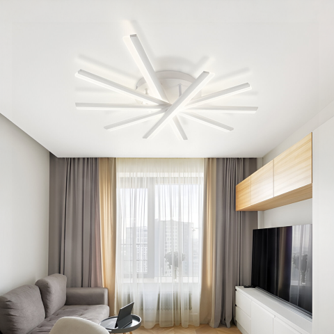 Produse Alessandro - Lustra LED cu telecomanda ZOE, 67W, lumina Rece/Calda/Neutra, Dimabila, Alb