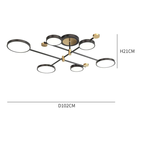 Lustra LED cu Telecomnda MARIA, 31W, 6 Elemente, Lumina Calda/Rece/Neutra, Dimabila, Negru [3]