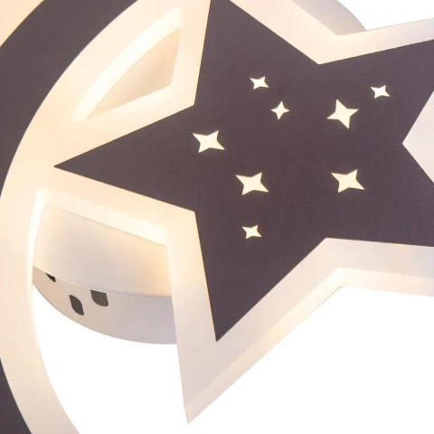 Lustra LED ELLY 36W, Luna si Stea, lumina Rece/Calda/Neutra, Maro [2]