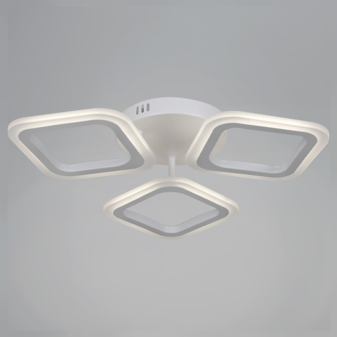 Lustra LED ERIKA 20W, 3 Patrate, Lumina Neutra 4000k, Alb, Metal si Acril [3]