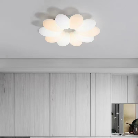 Produse Alessandro - Lustra LED Flori CP225, 55 cm, Rece/Neutra/Calda, Dimabila, Alba, Plexiglas, Rasina sintetica