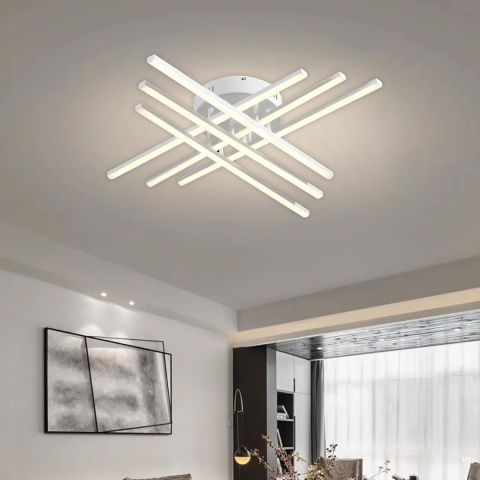 Lustre LED Moderne - Lustra LED GIO, 81W, Lumina Rece/Clada/Neutra, Alb