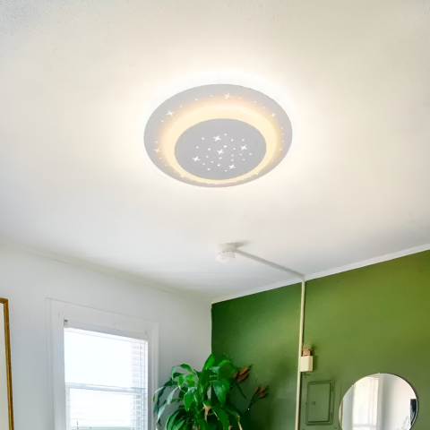 Lustre LED Moderne - Lustra LED GUARELLA, 39W, lumina Rece/Calda/Neutra, Alb