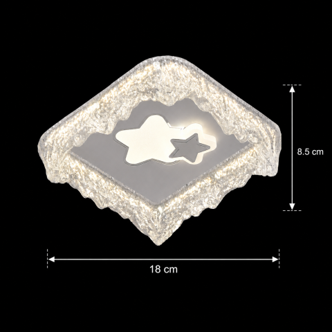 Lustra LED ICE Petito, 22W, Dimensiune 18x18cm, Lumina Calda/Neutra/Rece, Alb, Metal si Acril [3]