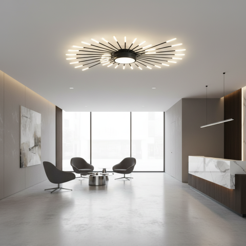 Lustra LED KALESA Grande, Lumina Neutra 4000K, 28W, Alb, Metal si Acril [2]
