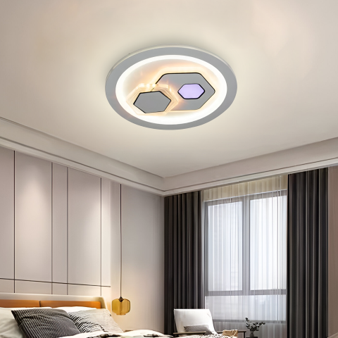 Lustre LED Moderne - Lustra LED KATHLEEN RGB 16W, lumina Calda/Neutra, Alb