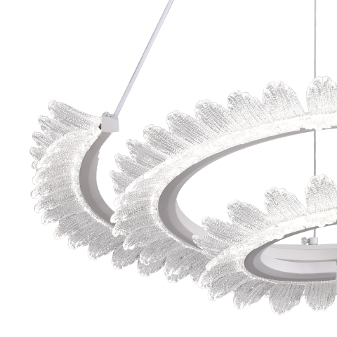 Lustra LED LT188WH, Cristal si Metal, 40W, Dimabila, Inaltime Reglabila, Lumina Rece/Calda/Neutra, Iluminat Luxos [1]