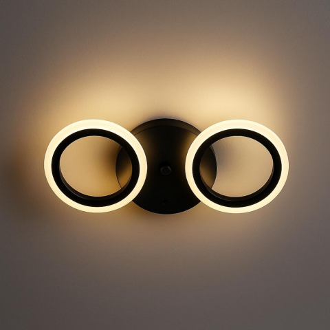 Lustra LED MARA 28W, 2 Cercuri, lumina Rece/Calda/Neutra, Negru [1]