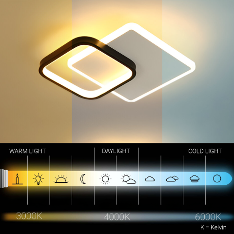 Lustra LED MARCELO 30W, lumina Rece/Calda/Neutra Alb Negru [2]