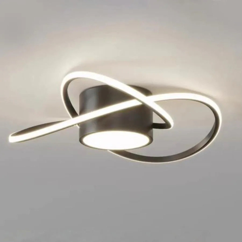 Iluminat Smart Home - Lustra LED MIMA 30W, lumina Rece/Calda/Neutra, Negru