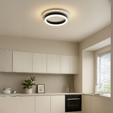 Lustra LED MODERNA 25W, Diametru 20cm, Rotunda, lumina Rece/Calda/Neutra, Negru [3]