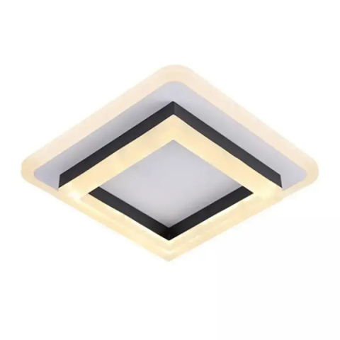 Lustra LED MODERNA 25W, Dimensiuni 19.5x19.5 cm, Patrata, lumina Rece/Calda/Neutra, Negru [1]