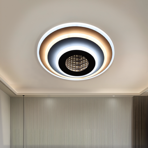 Lustre LED Moderne - Lustra LED NEXA ROTUND 3D 39W, lumina Rece/Calda/Neutra, Alb