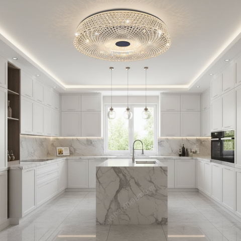 Lustra LED RADIAN Eleganza, 38.9W, Diametru 48.5 cm, Lumina Calda/Neutra/Rece, Alb [2]