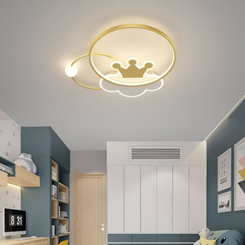 Lustre LED Moderne - Lustra LED Rafael cu Telecomanda, 57W, Dimabila, 3000K/4000K/6000K, Auriu