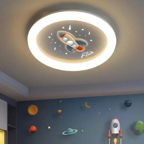 Lustre LED Moderne - Lustra LED ROCKET 49W, Diametru 49cm, lumina Rece/Calda/Neutra, Alb Albastru