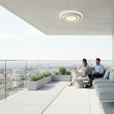 Lustra LED ROUE, 27W, Diametru 20cm, Lumina Calda/Neutra/Rece, Alb, Metal si Acril [2]