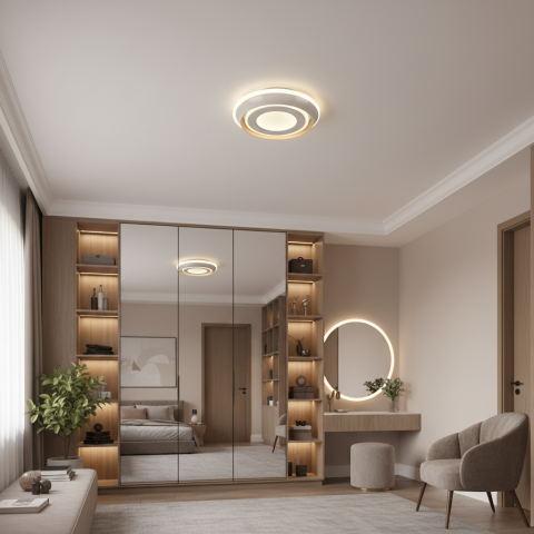 Produse Alessandro - Lustra LED ROUE, 27W, Diametru 20cm, Lumina Calda/Neutra/Rece, Alb, Metal si Acril