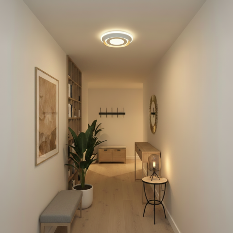 Lustra LED ROUE, 27W, Diametru 20cm, Lumina Calda/Neutra/Rece, Alb, Metal si Acril [1]