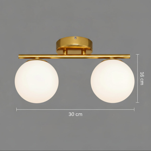 Lustra LED si cristal ORI, 30cm, 2xG9, Globuri, Auriu [3]