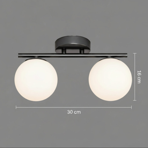 Lustra LED si cristal ORI, 30cm, 2xG9, Globuri, Negru [3]
