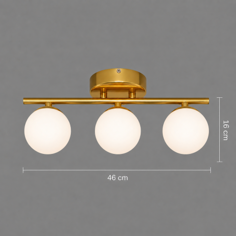 Lustra LED si cristal ORI, 46cm, 3xG9, Globuri, Auriu [3]