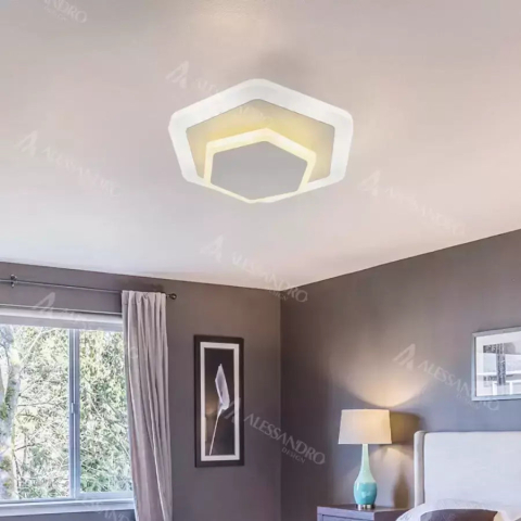 Iluminat Smart Home - Lustra LED SONIA 36W, lumina Rece/Neutra, Alb