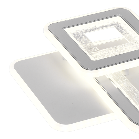 Lustra LED SQUARE 57W, 3 Patrate, lumina Rece/Calda/Neutra, Alb [1]