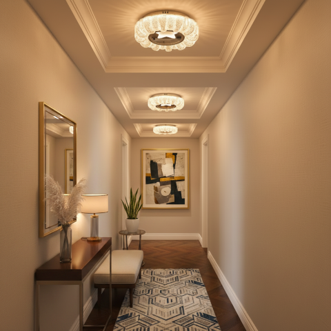 Lustre LED Moderne - Lustra LED STARR Petito, 21W, Diametru 19cm, Lumina Calda/Neutra/Rece, Alb, Metal si Cristal