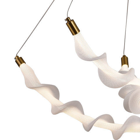 Lustra LED Suspendata Acril LT760/3GD, 28W, Lumina Calda/Neutra/Rece 3000/4000/6000K, Alb, Inaltime Reglabila, Metal si Acril [1]