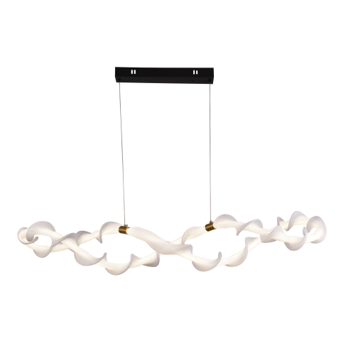 Lustra LED Suspendata Acril LT762/2GD, 36W, Lumina Calda/Neutra/Rece 3000/4000/6000K, Alb Auriu, Inaltime Reglabila [3]